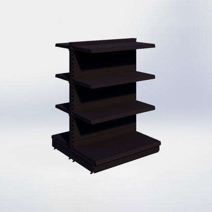 Middenstelling - H140 x B100 x D47 cm - 4 niveaus - Zwart