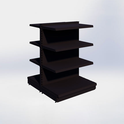 Middenstelling - H140 x B100 x D57 cm - 4 niveaus - Zwart