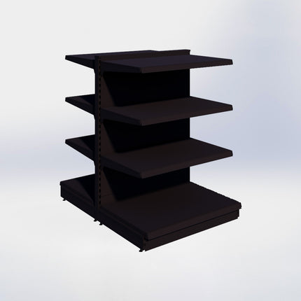 Middenstelling - H140 x B100 x D67 cm - 4 niveaus - Zwart