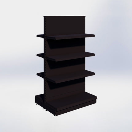 Middenstelling - H180 x B100 x D37 cm - 4 niveaus - Zwart