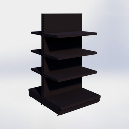 Middenstelling - H180 x B100 x D57 cm - 4 niveaus - Zwart