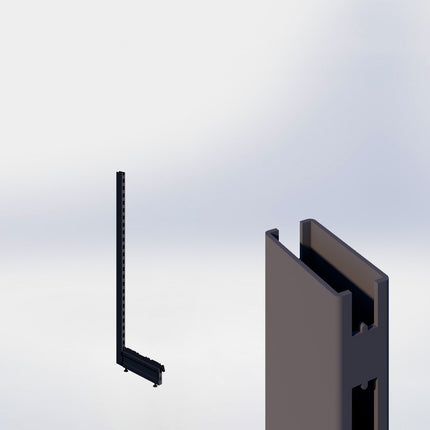 Staander - H140 x B3 x D6 cm - met voet - D37 cm - Antraciet