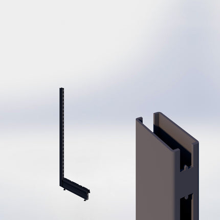 Staander - H140 x B3 x D6 cm - met voet - D47 cm - Antraciet