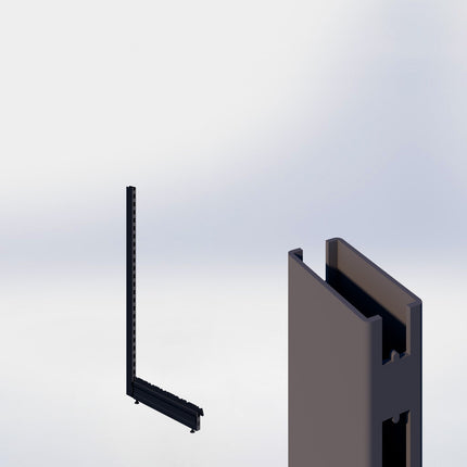 Staander - H140 x B3 x D6 cm - met voet - D57 cm - Antraciet