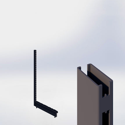 Staander - H140 x B3 x D6 cm - met voet - D67 cm - Antraciet