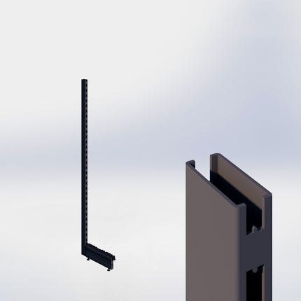 Staander - H180 x B3 x D6 cm - met voet - D37 cm - Antraciet