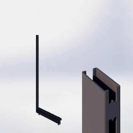 Staander - H180 x B3 x D6 cm - met voet - D67 cm - Antraciet