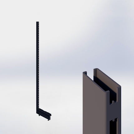 Staander - H210 x B3 x D6 cm - met voet - D37 cm - Antraciet