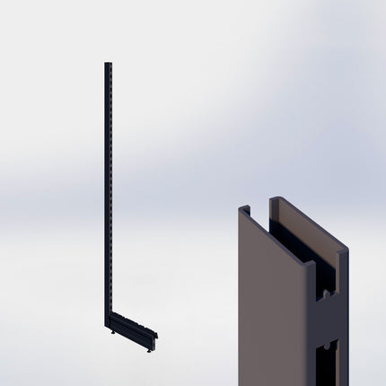 Staander - H210 x B3 x D6 cm - met voet - D47 cm - Antraciet