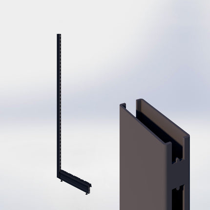 Staander - H210 x B3 x D8 cm - met voet - D57 cm - Antraciet