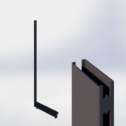 Staander - H210 x B3 x D8 cm - met voet - D67 cm - Antraciet