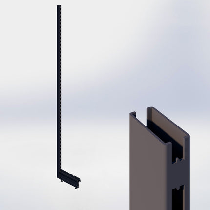 Staander - H250 x B3 x D6 cm - met voet - D37 cm - Antraciet