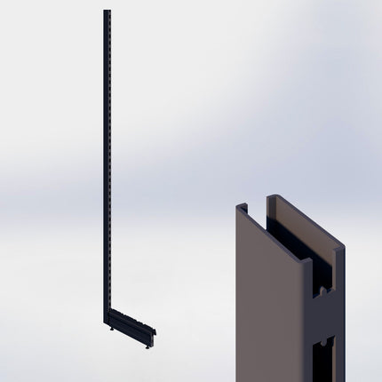 Staander - H250 x B3 x D6 cm - met voet - D47 cm - Antraciet