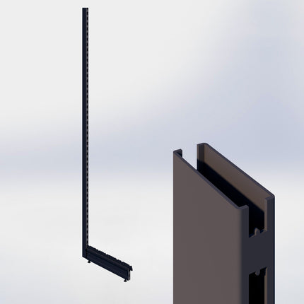 Staander - H250 x B3 x D8 cm - met voet - D57 cm - Antraciet