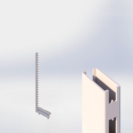 Staander - H140 x B3 x D6 cm - met voet - D37 cm - Crème wit