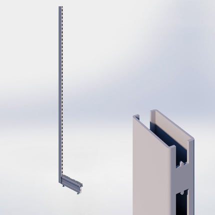 Staander - H250 x B3 x D6 cm - met voet - D37 cm - Grijs