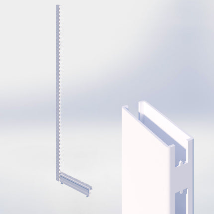 Staander - H250 x B3 x D8 cm - met voet - D57 cm - Wit