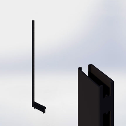 Staander - H210 x B3 x D6 cm - met voet - D37 cm - Zwart