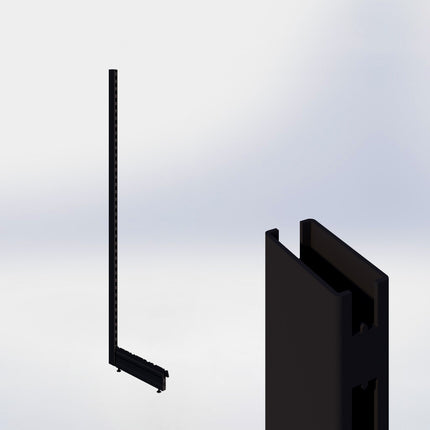 Staander - H210 x B3 x D6 cm - met voet - D47 cm - Zwart