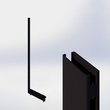 Staander - H210 x B3 x D8 cm - met voet - D57 cm - Zwart