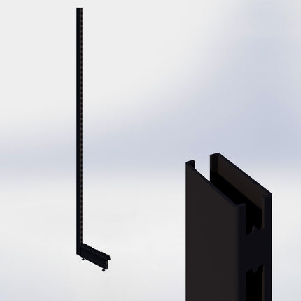 Staander - H250 x B3 x D6 cm - met voet - D37 cm - Zwart