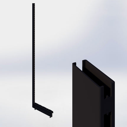 Staander - H250 x B3 x D8 cm - met voet - D57 cm - Zwart