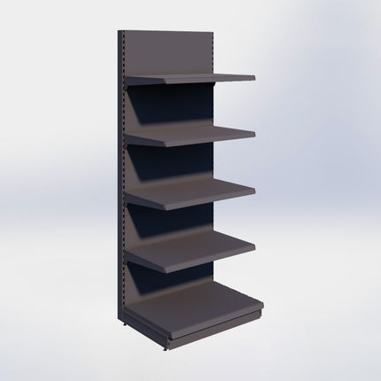 Wandstelling - H250 x B100 x D67 cm - 5 niveaus - Antraciet