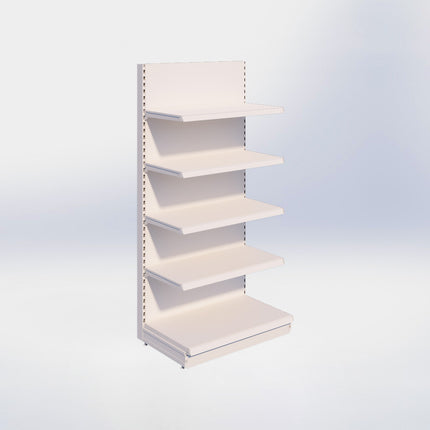 Wandstelling - H215 x B100 x D57 cm - 5 niveaus - Crème wit