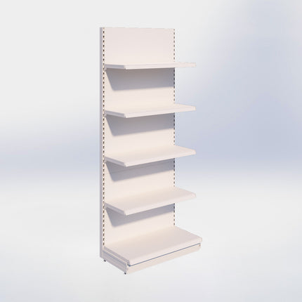 Wandstelling - H250 x B100 x D47 cm - 5 niveaus - Crème wit