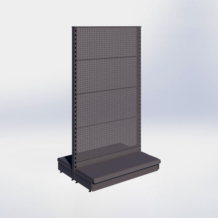 Middenstelling perforatie - H180 x B100 x D37 cm - 1 niveau - Antraciet