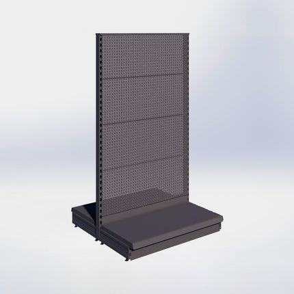 Middenstelling perforatie - H180 x B100 x D47 cm - 1 niveau - Antraciet