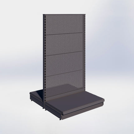 Middenstelling perforatie - H180 x B100 x D57 cm - 1 niveau - Antraciet