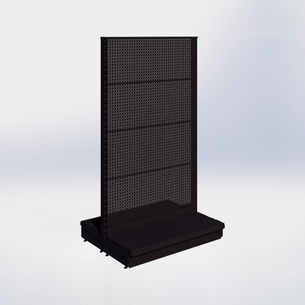 Middenstelling perforatie - H180 x B100 x D37 cm - 1 niveau - Zwart