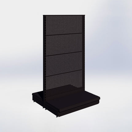 Middenstelling perforatie - H180 x B100 x D47 cm - 1 niveau - Zwart