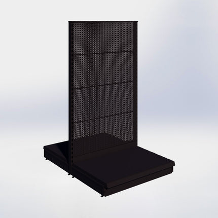 Middenstelling perforatie - H180 x B100 x D67 cm - 1 niveau - Zwart