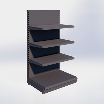 Kopstelling - H180 x B100 x D67 cm - 4 niveaus - Antraciet