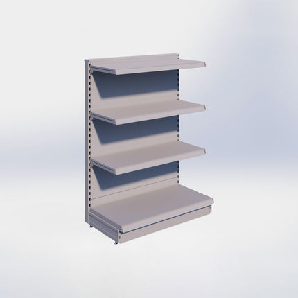 Kopstelling - H140 x B100 x D47 cm - 4 niveaus - Grijs