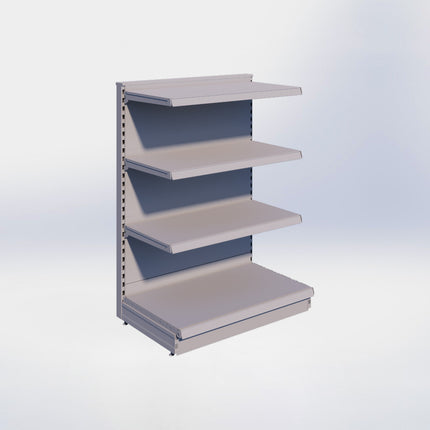 Kopstelling - H140 x B100 x D57 cm - 4 niveaus - Grijs