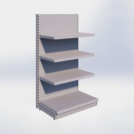 Kopstelling - H180 x B100 x D57 cm - 4 niveaus - Grijs