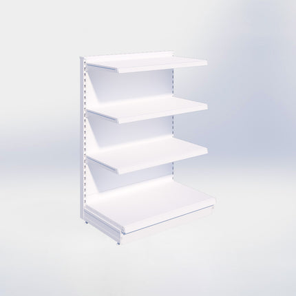 Kopstelling - H140 x B100 x D57 cm - 4 niveaus - Wit