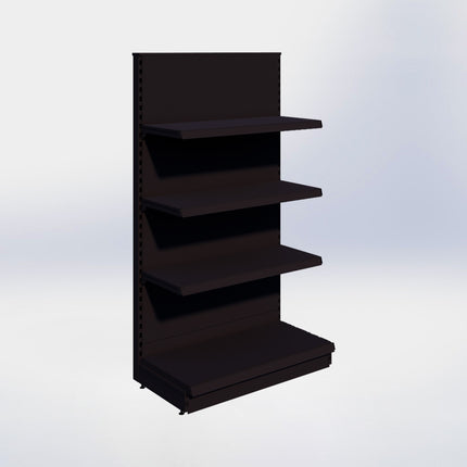 Kopstelling - H180 x B100 x D47 cm - 4 niveaus - Zwart