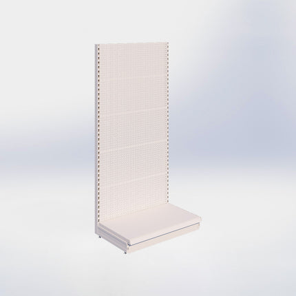 Wandstelling perforatie - H215 x B100 x D57 cm - 1 niveau - Crème wit