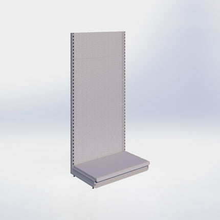 Wandstelling perforatie - H215 x B100 x D57 cm - 1 niveau - Grijs
