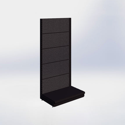 Wandstelling perforatie - H215 x B100 x D57 cm - 1 niveau - Zwart