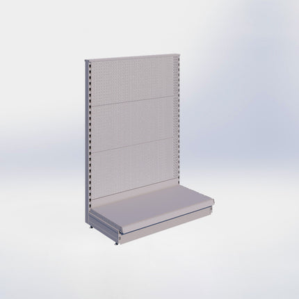 Kopstelling perforatie - H140 x B100 x D47 cm - 1 niveau - Grijs