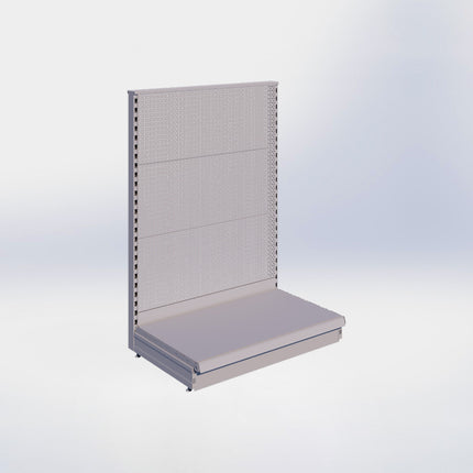 Kopstelling perforatie - H140 x B100 x D57 cm - 1 niveau - Grijs