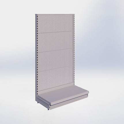 Kopstelling perforatie - H180 x B100 x D47 cm - 1 niveau - Grijs