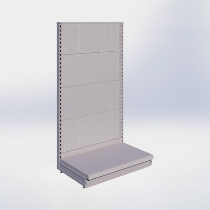 Kopstelling perforatie - H180 x B100 x D57 cm - 1 niveau - Grijs