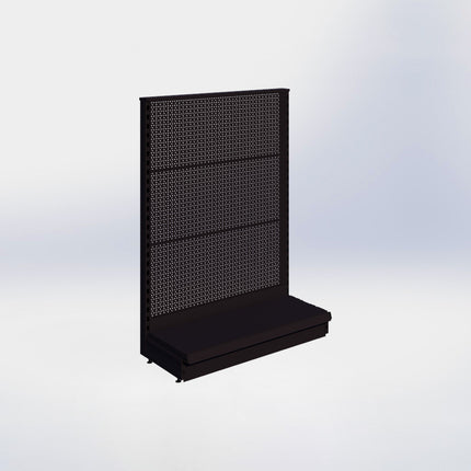 Kopstelling perforatie - H140 x B100 x D37 cm - 1 niveau - Zwart