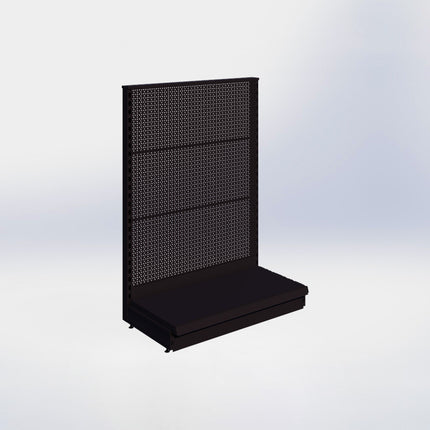 Kopstelling perforatie - H140 x B100 x D47 cm - 1 niveau - Zwart